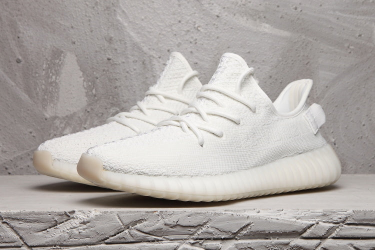 Yeezy 350 V2 White Knit Low-Top Sneakers