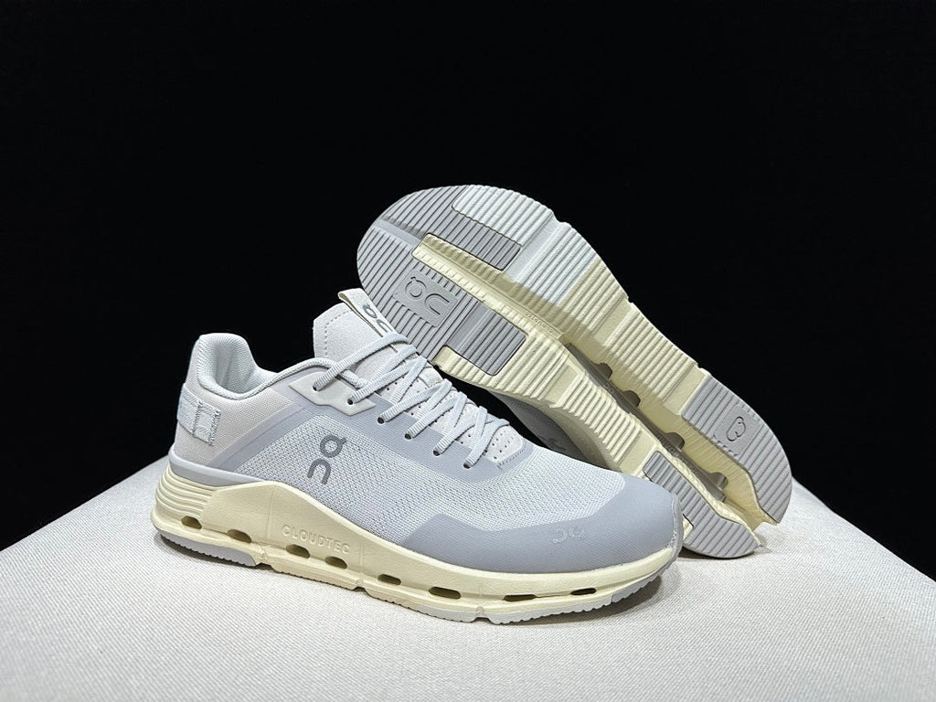 On Cloudnova Form 2 Sneakers, Gray and Cream