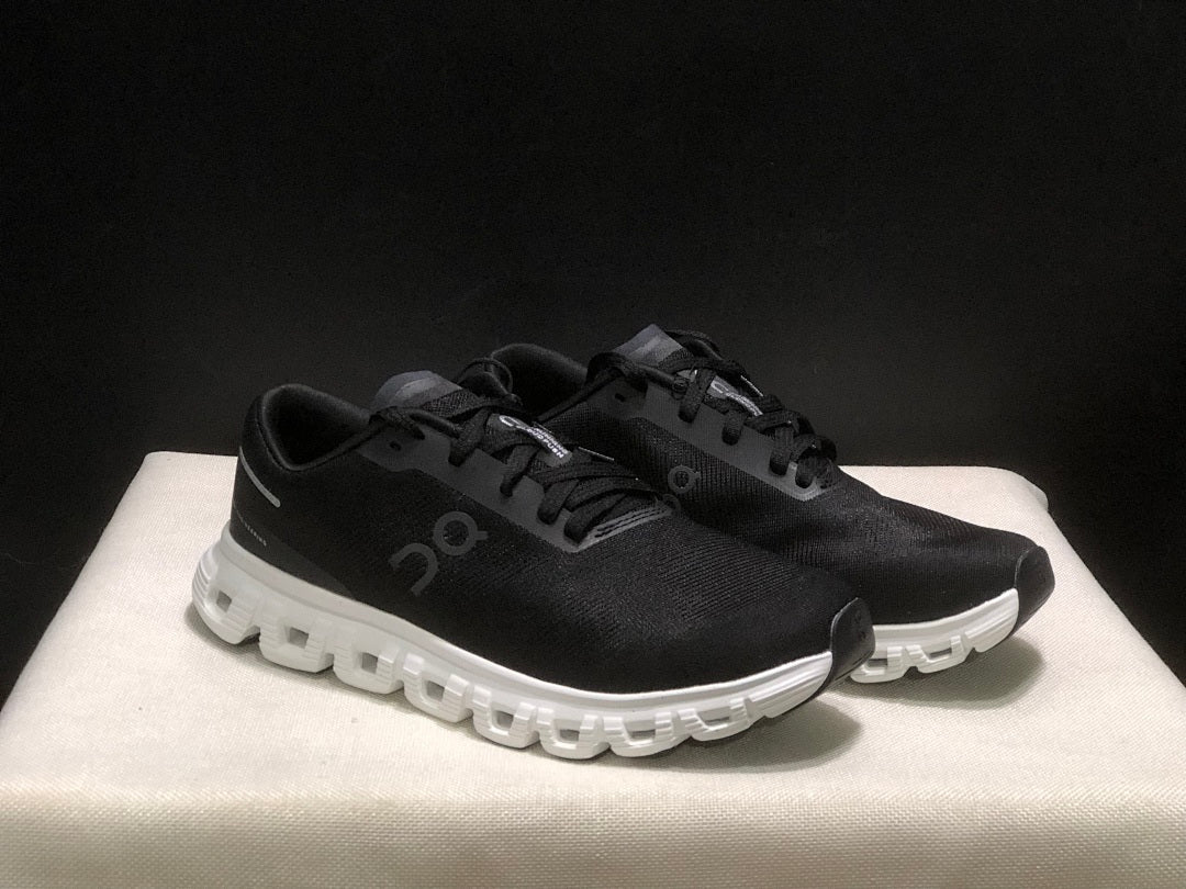On Cloud 6 Push Sneakers, Black and White