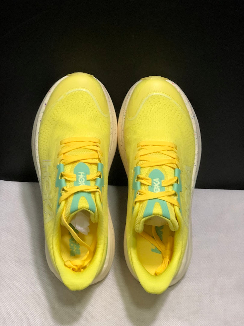 HOKA Skyward X Running Shoes in Yellow and Aqua
