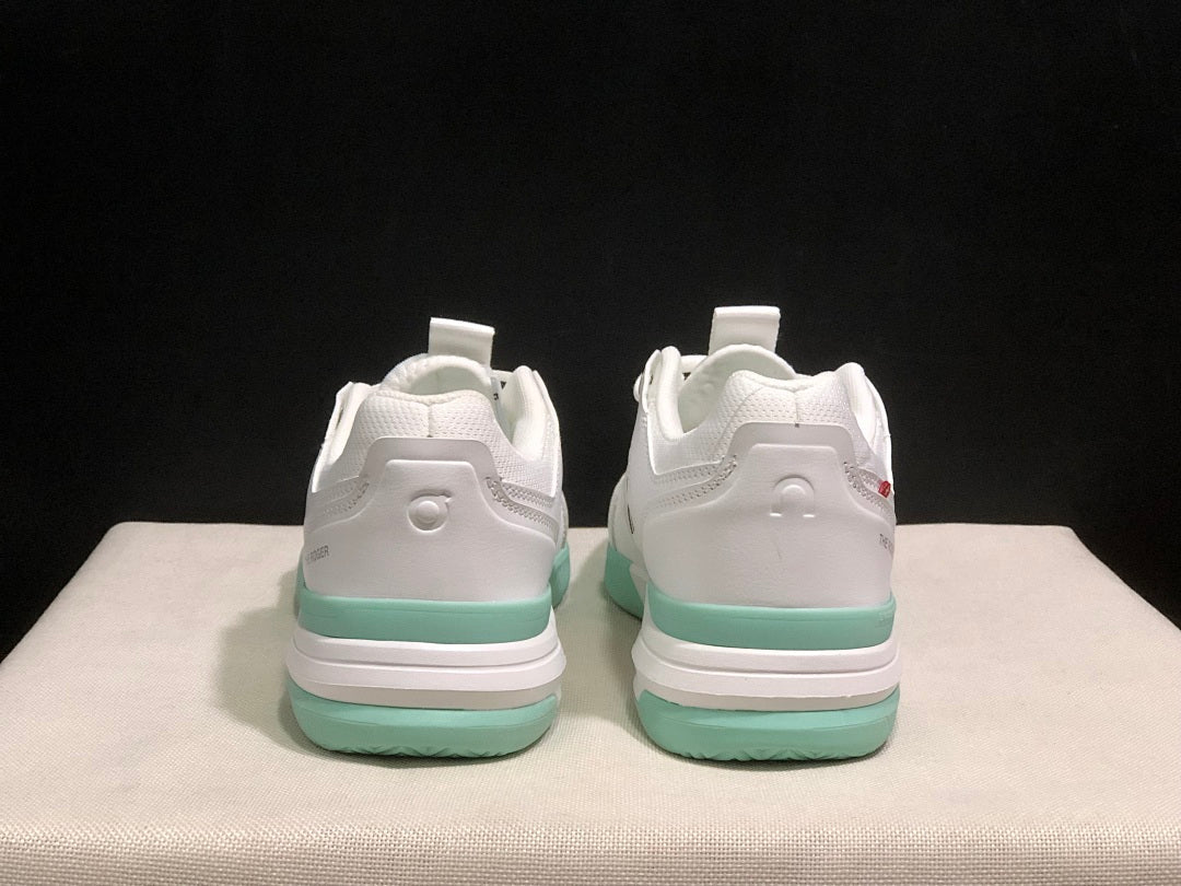 On THE ROGER Clubhouse Pro Tennis Shoes White Mint Green