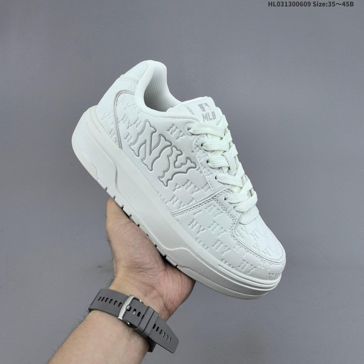 MLB NY Low-Top Platform Sneakers in White