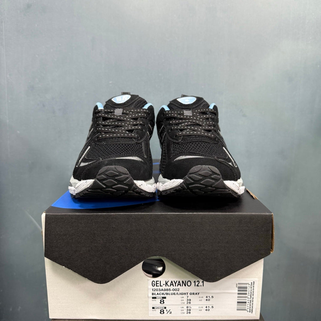 ASICS GEL-KAYANO 12.1 Black Blue Running Sneakers