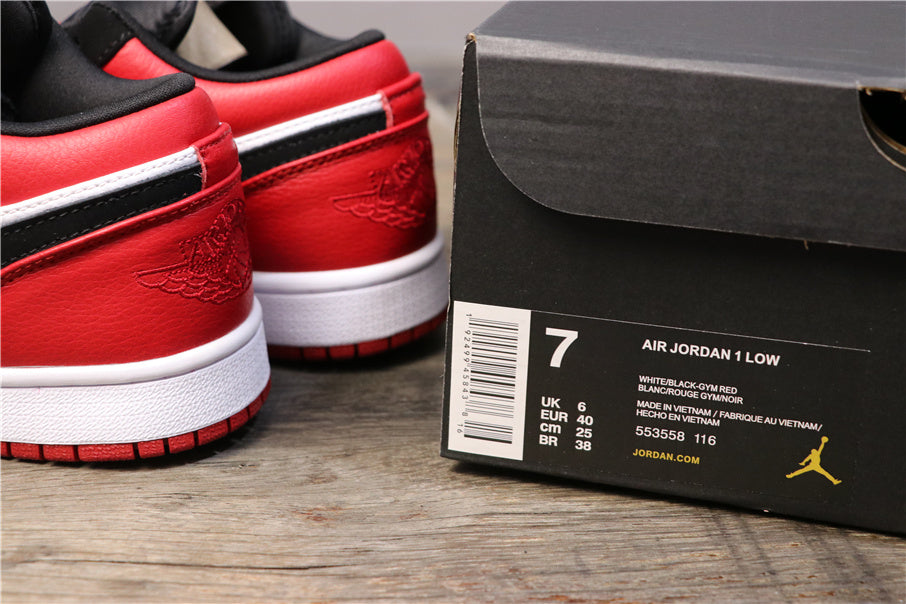 Jordan Air Jordan 1 Low Black Toe Sneakers 553558-116