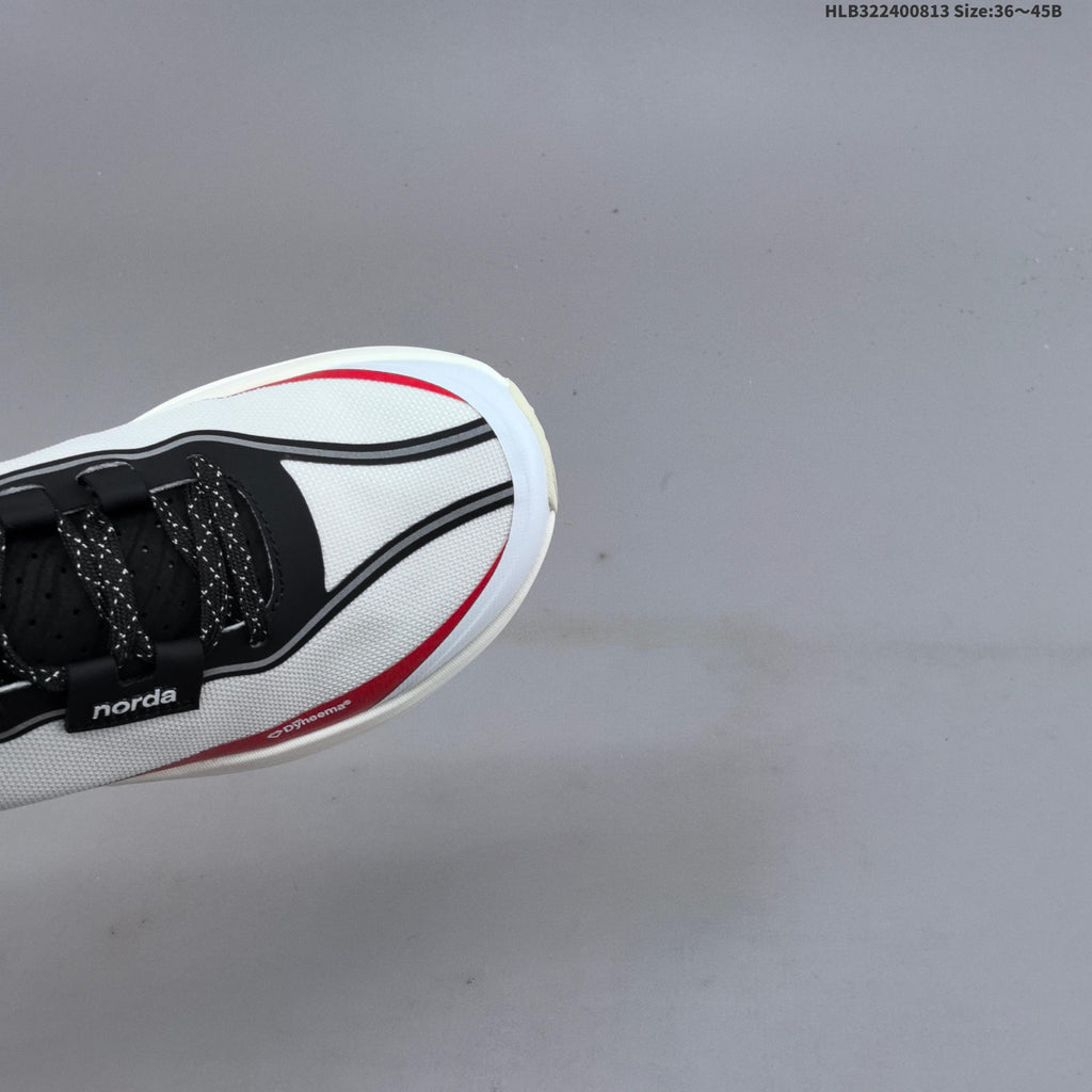 norda 005 Trail Running Shoes in White, Black and Red