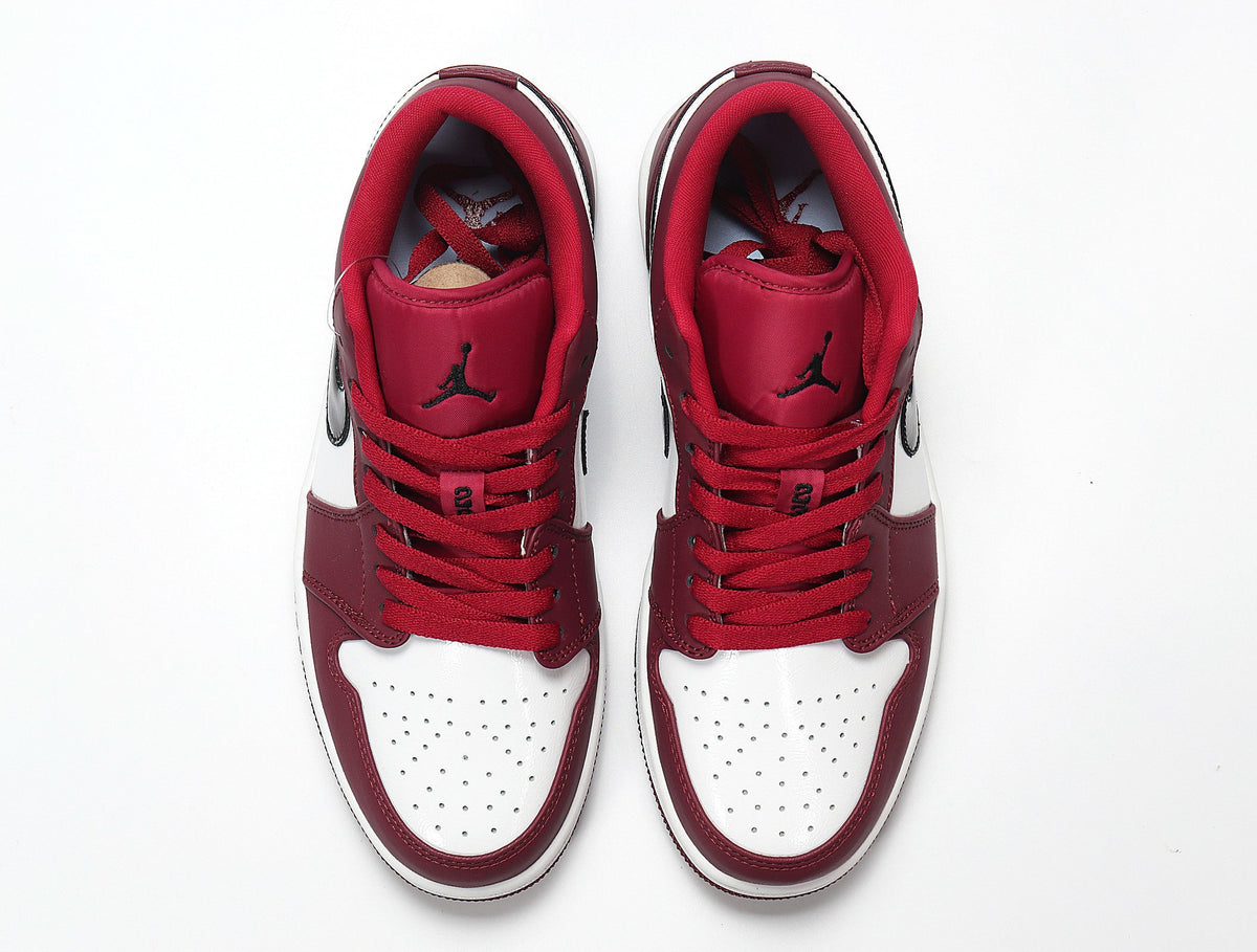 Jordan 1 Low White and Rose Red Sneakers 553558-604