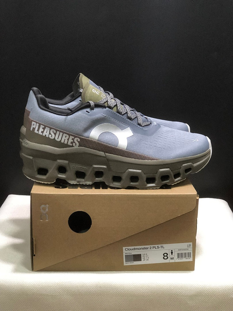 On Cloudmonster 2 PLEASURES Sneakers in Gray and Olive