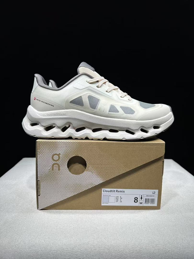 On Cloudtilt Remix Sneakers in Ivory and Gray