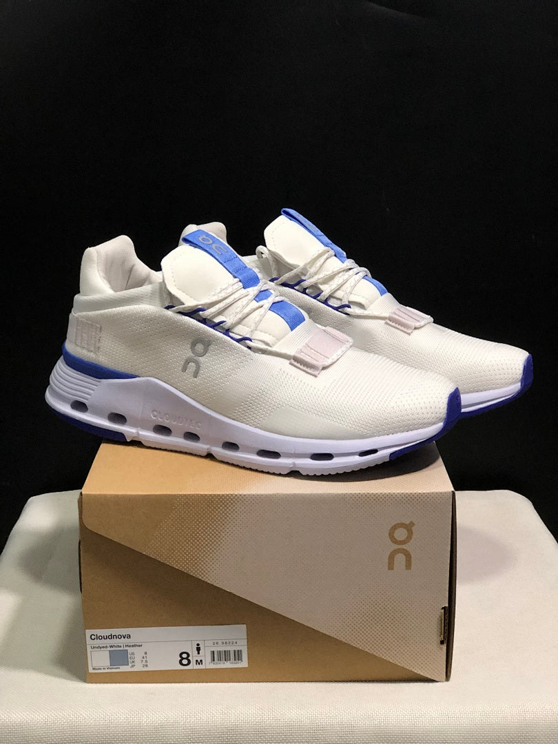On Cloudnova 1 Sneakers, White and Blue