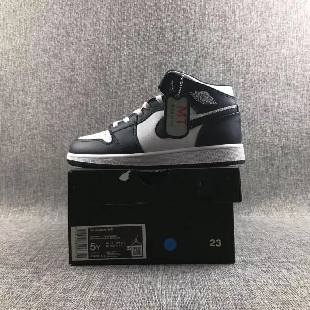 Jordan 1 Mid What The Obsidian Sneakers 554724-174