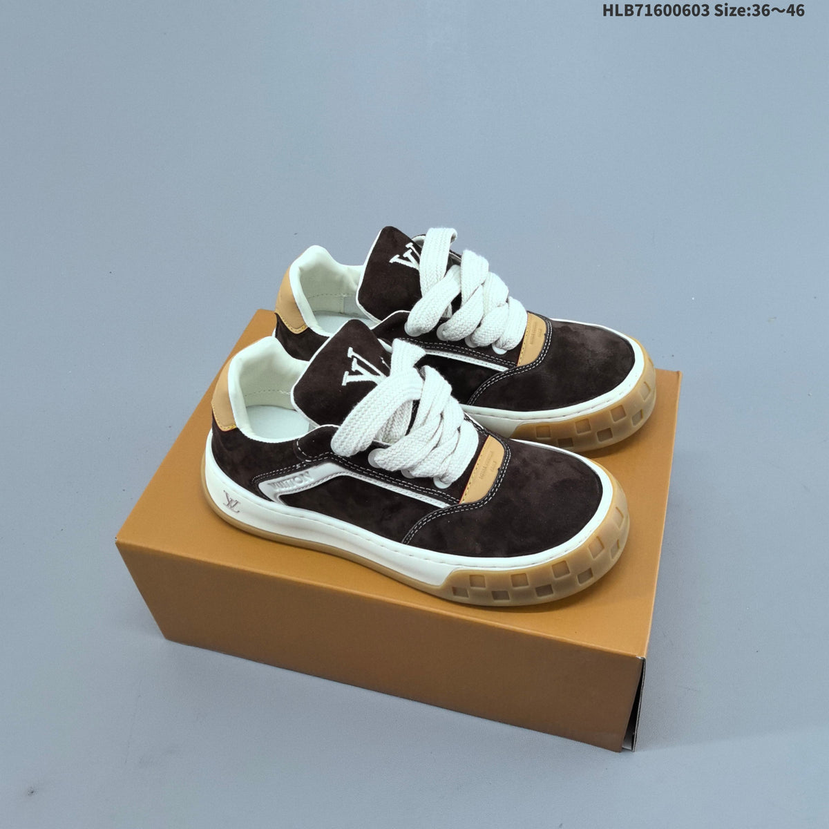 Louis Vuitton Tilted Low Sneakers in Brown and Gum