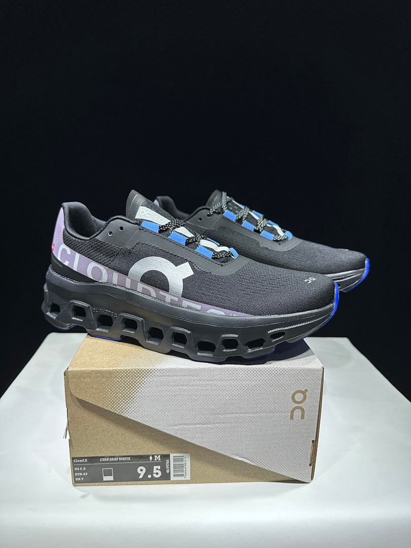 On Cloudmonster Cloud X Sneakers Black Purple Blue