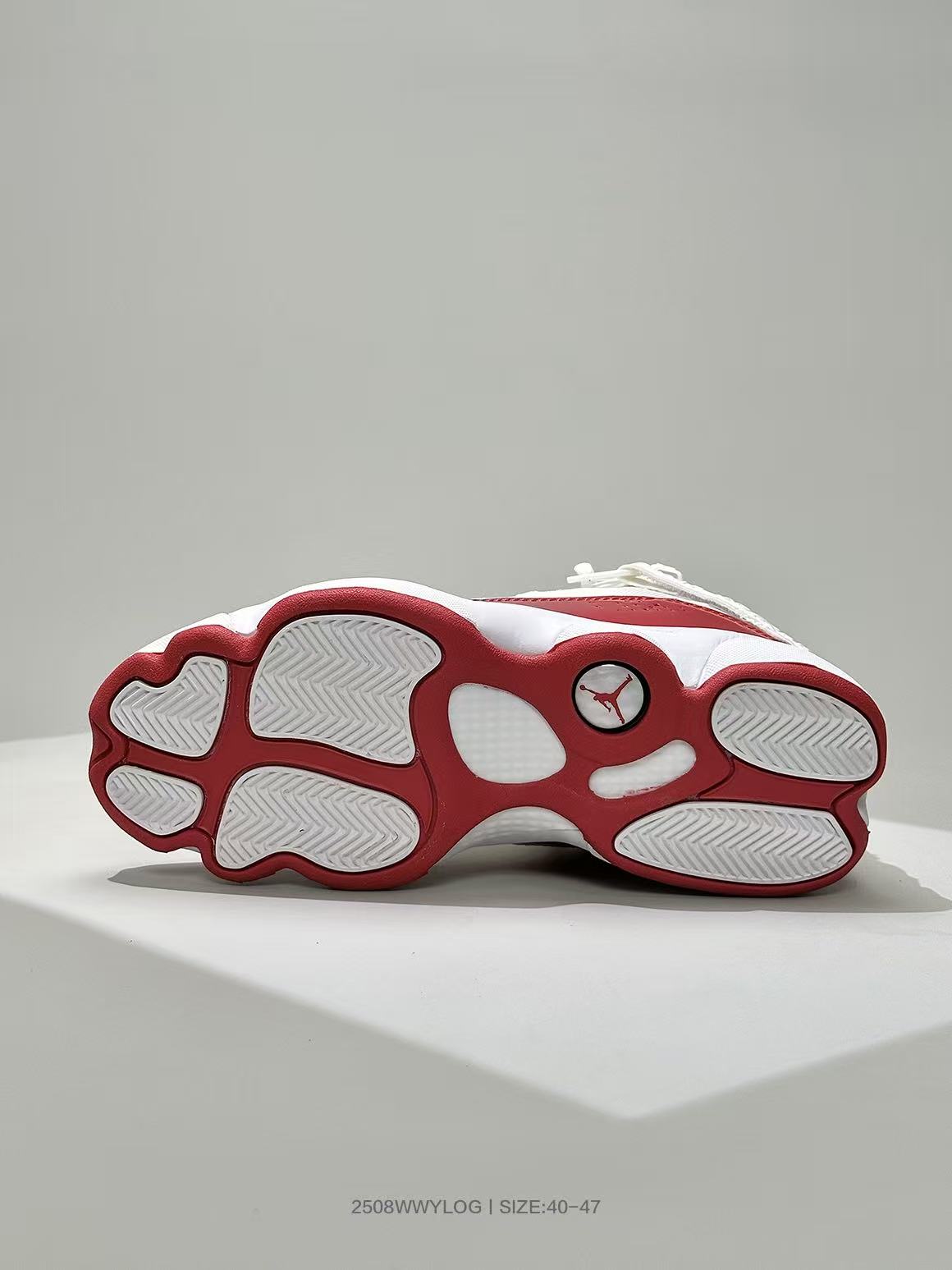Jordan 6-3 White and Red Basketball Sneakers