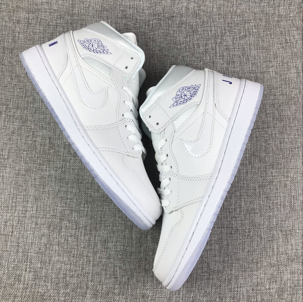 Air Jordan 1 Mid White Sneakers with Translucent Outsole