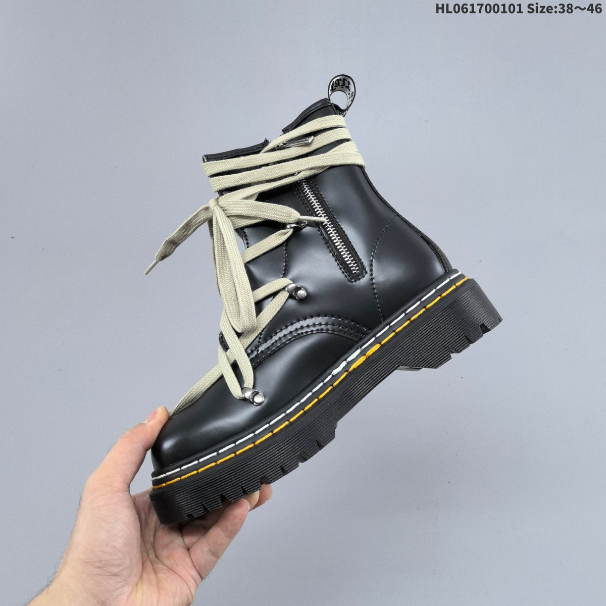 Dr. Martens 1460-Inspired Black Lace-Up Platform Boots