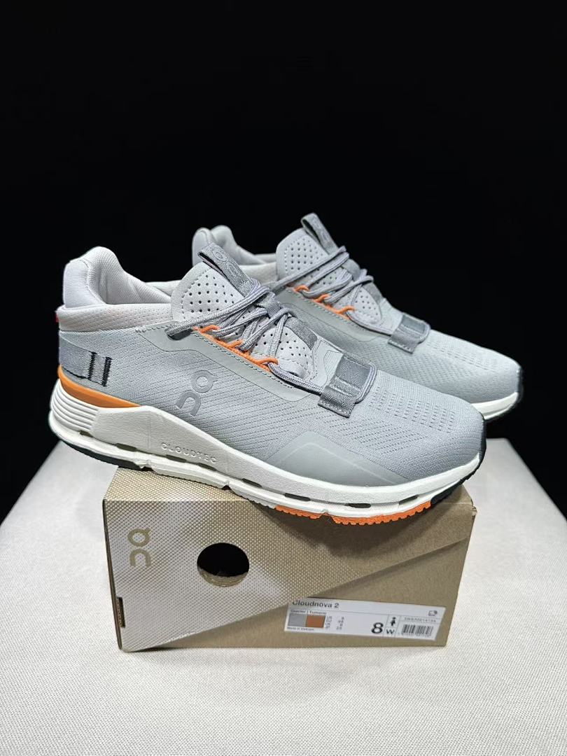 On Cloudnova 2 Sneakers Gray and Orange