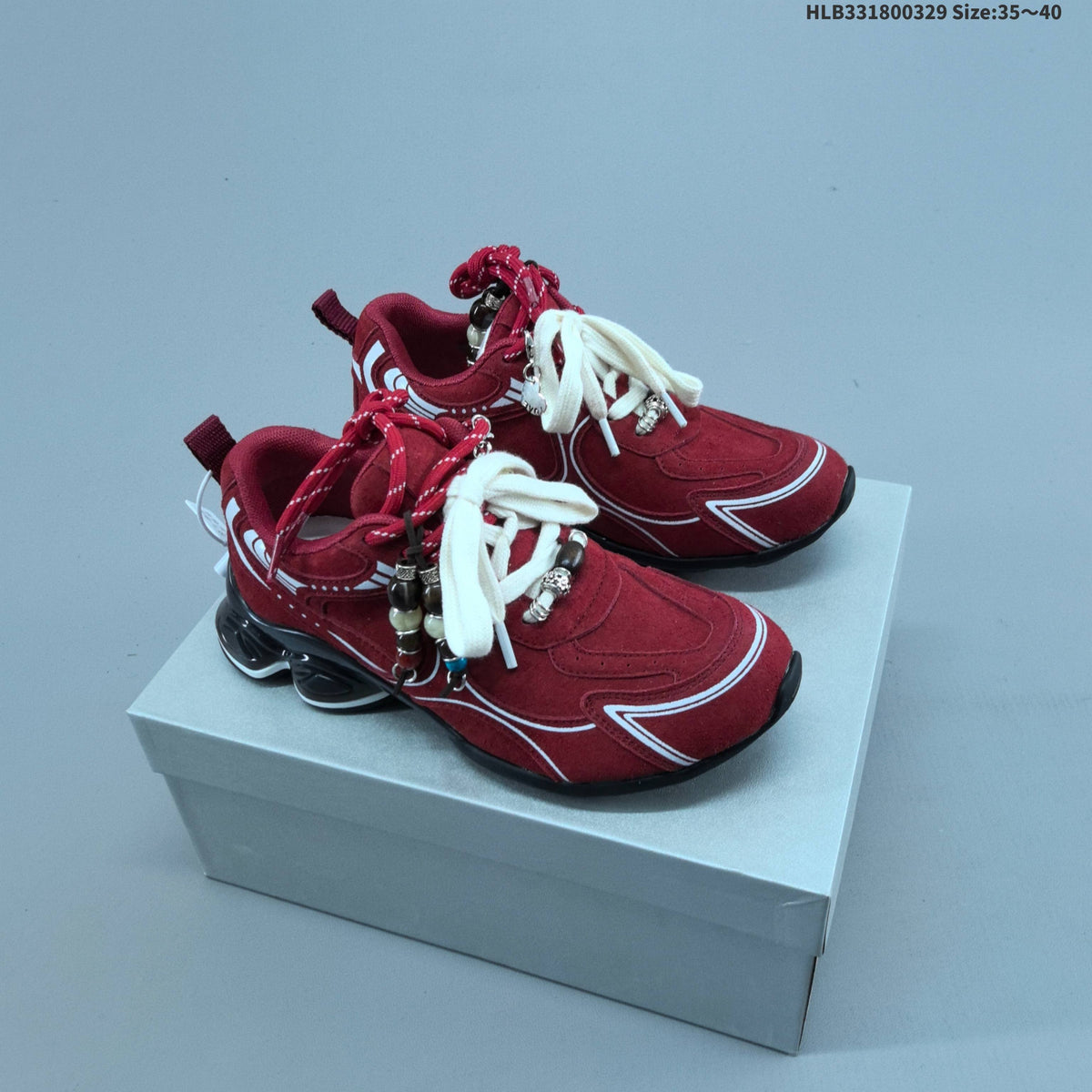 GG-CC Low-Top Chunky Sneakers in Burgundy