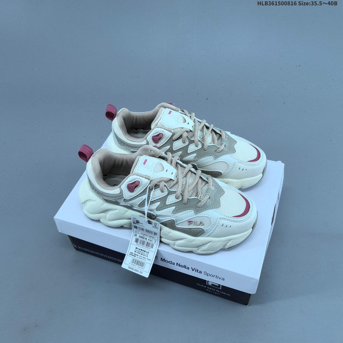 FILA Chunky Low-Top Sneakers in Cream or Black