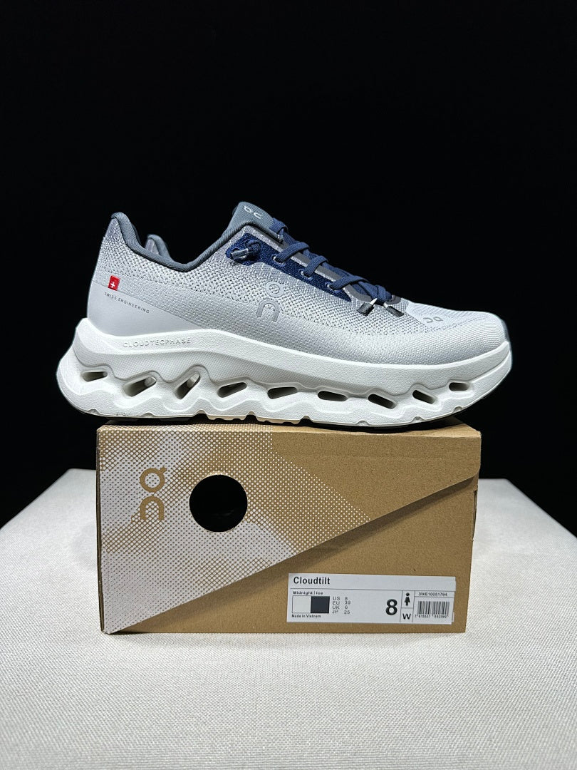 On Cloudtilt Sneakers in White and Navy