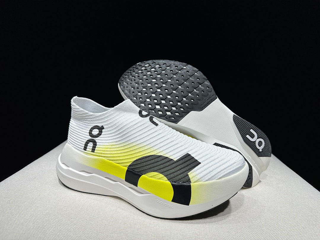 On Cloudboom Strike LS Running Shoes White Lime