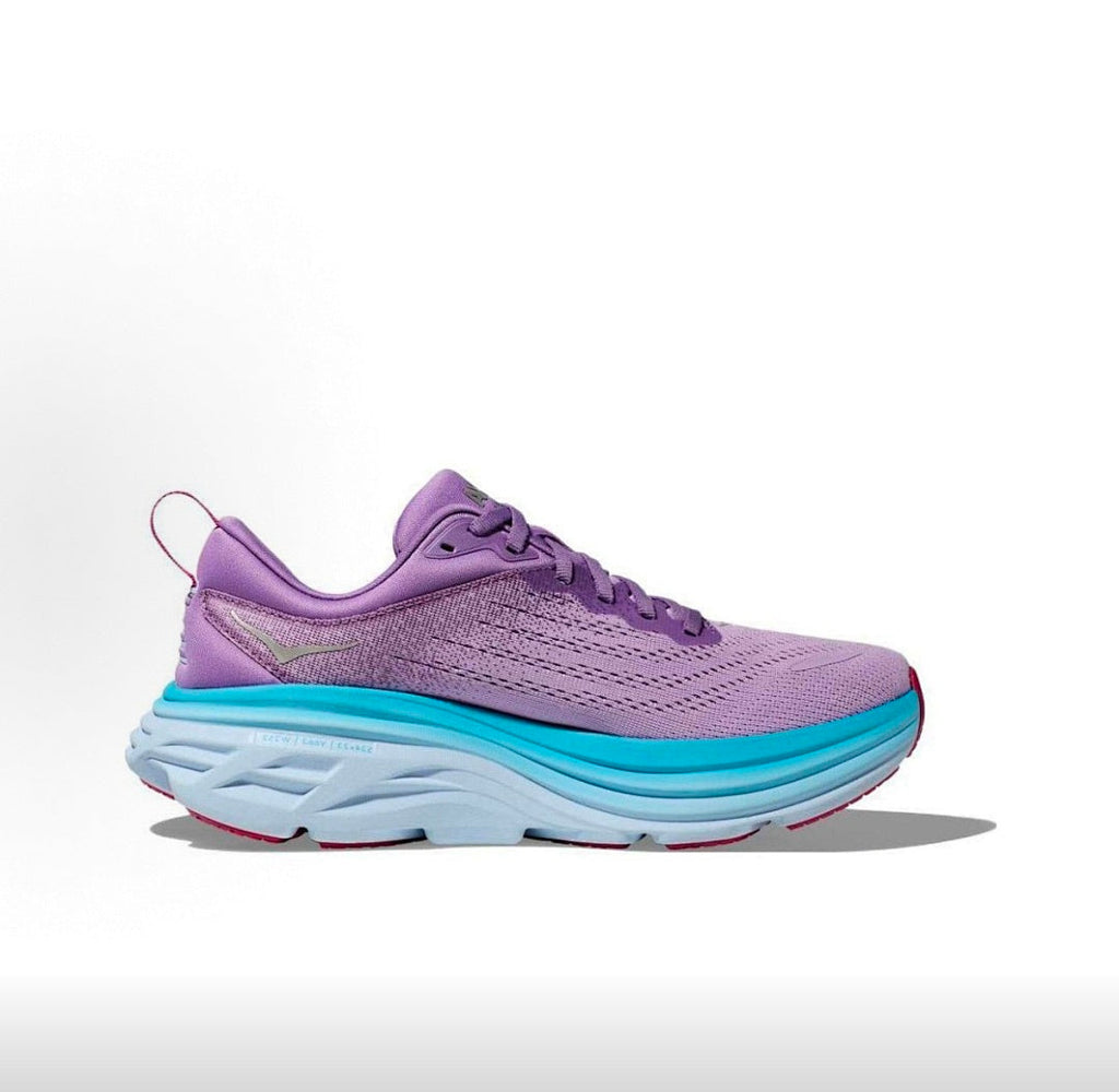 HOKA Bondi 8 Running Sneakers in Purple and Blue