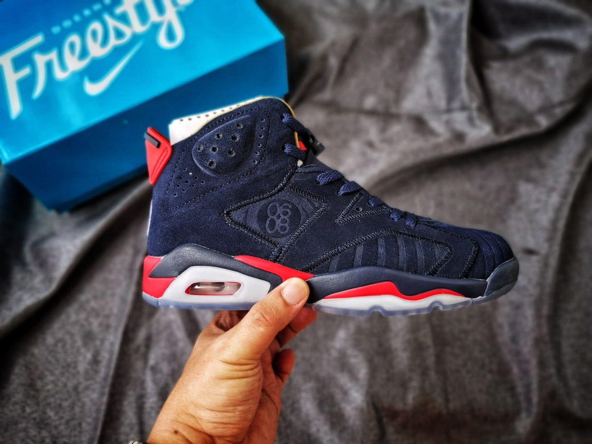 Air Jordan 6 Retro Sneakers Navy Red White