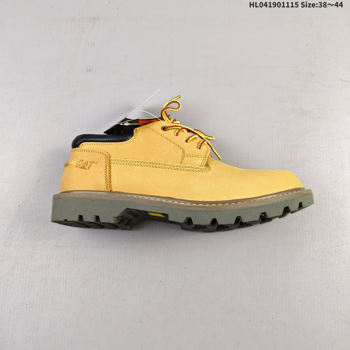 CAT Low-Top Lace-Up Work Boots in Honey Yellow
