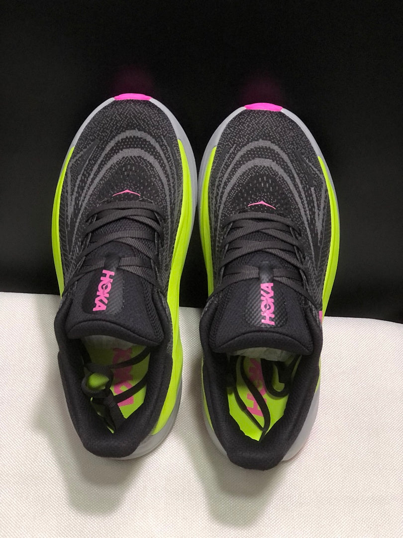 HOKA Arahi 8 Running Shoes, Black and Neon Yellow