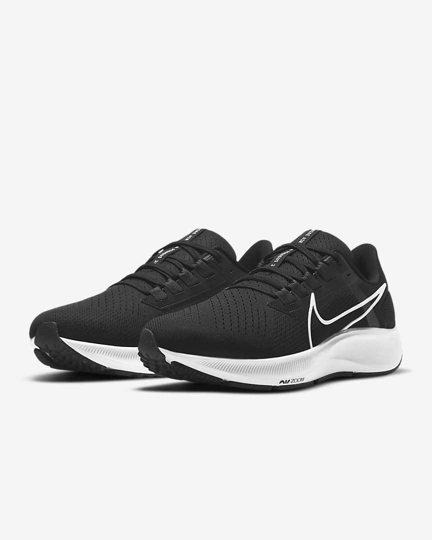 Nike Air Zoom Pegasus 38 Black and White Running Shoes CW7356-002