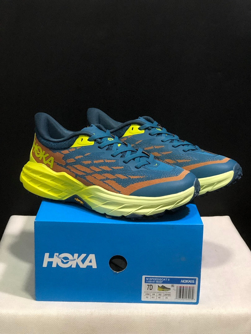 HOKA Speedgoat 6 Trail Running Shoes Blue Yellow