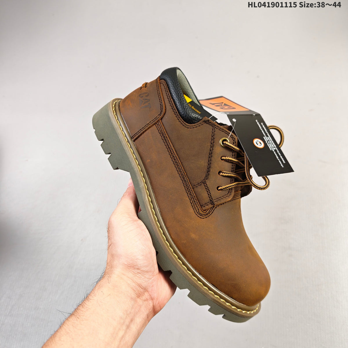 CAT Brown Low-Cut Lace-Up Utility Boots HL041901115