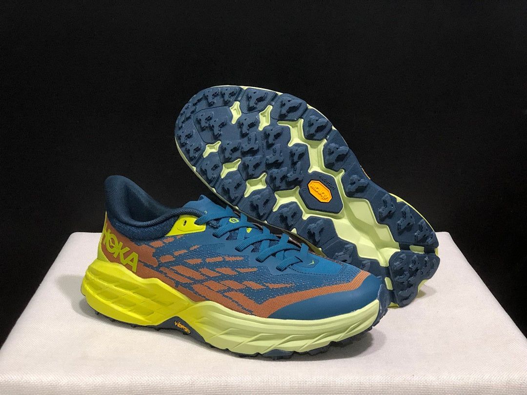 HOKA Speedgoat 6 Trail Running Shoes Blue Yellow