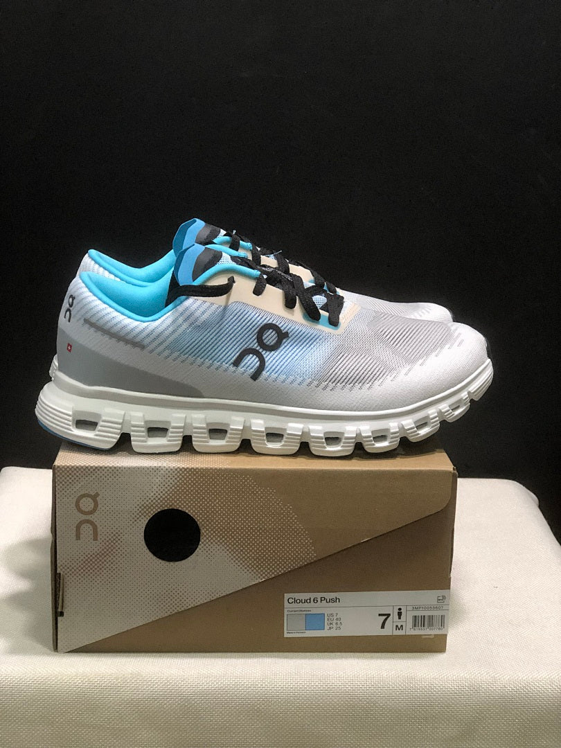 On Cloud 6 Push Sneakers in Blue, Gray and White