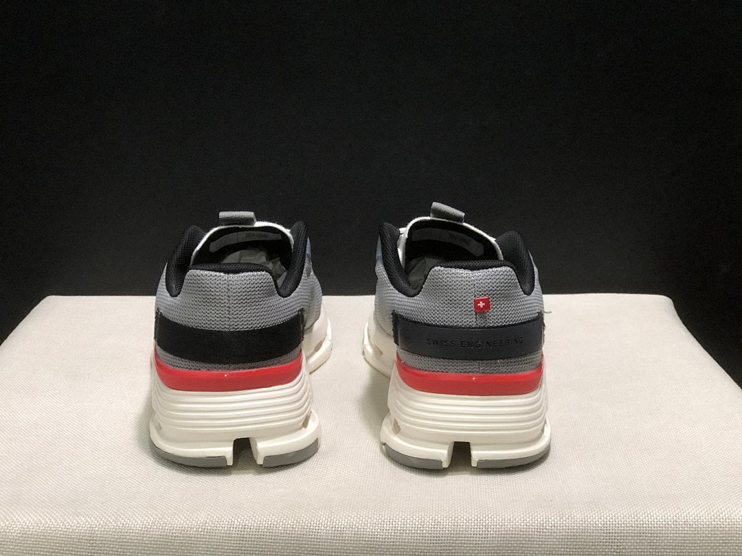 On Cloudnova Form 2 Sneakers in Fog Gray and Red