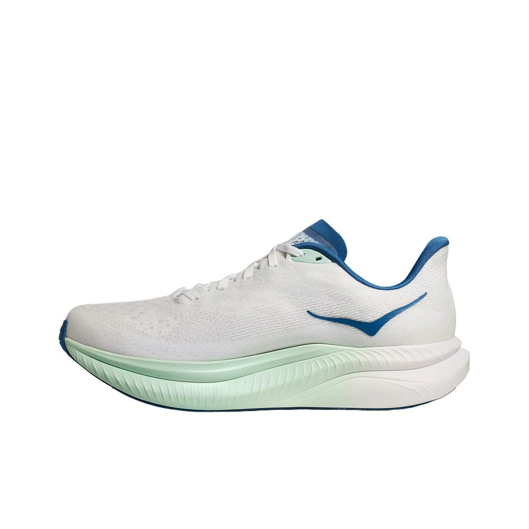 HOKA Mach Running Shoes in White, Blue and Mint