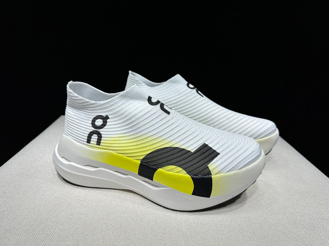 On Cloudboom Strike LS Running Shoes White Lime