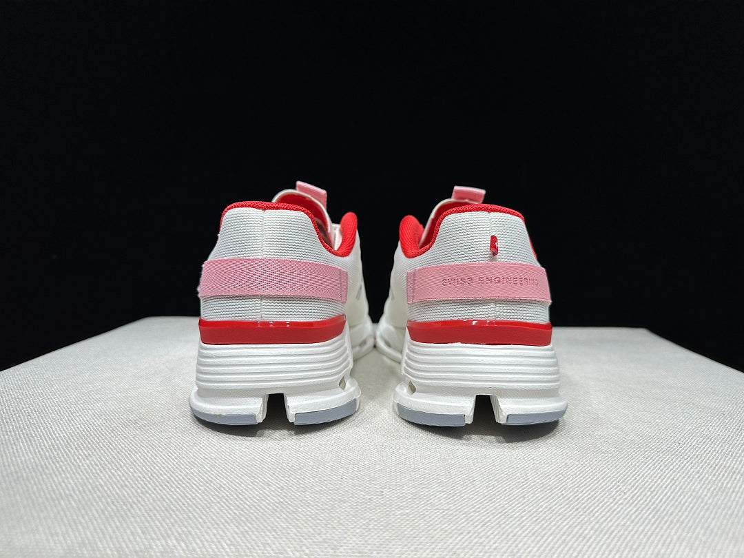On Cloudnova Form 2 White and Red Sneakers