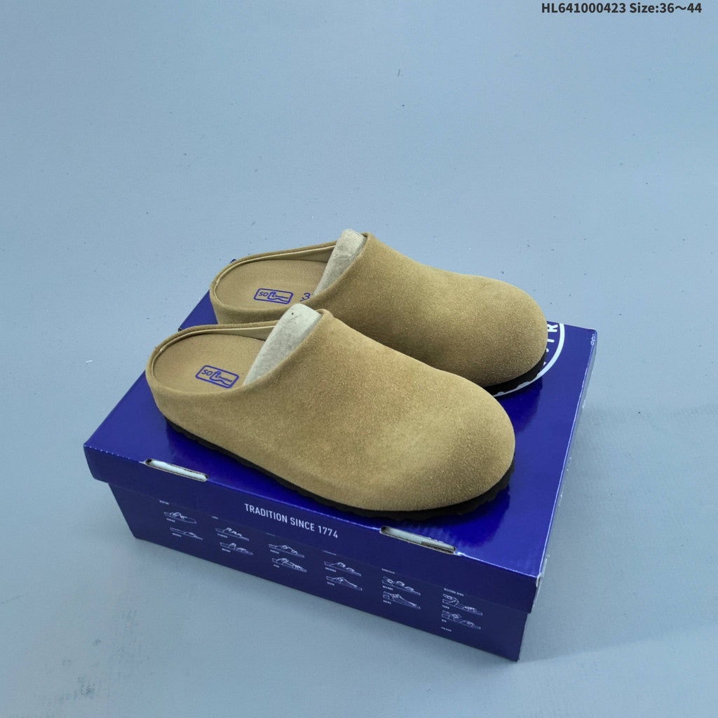 Birkenstock Suede Clog Mule in Tan or Cream