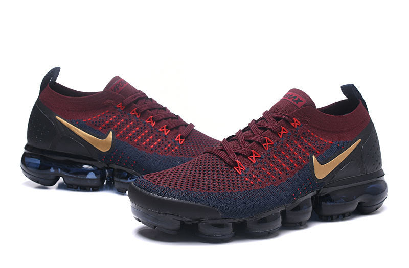 Nike Air VaporMax Flyknit 2 Burgundy Navy Sneakers