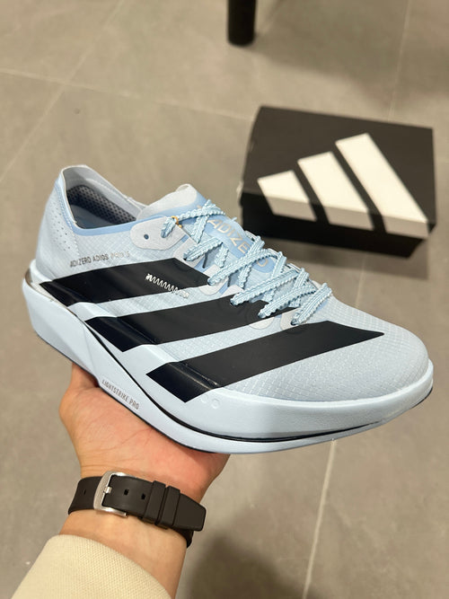 adidas Adizero Adios Pro Running Shoes, Light Blue and Black