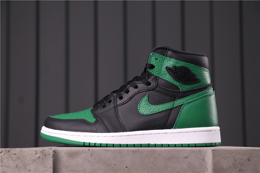 Air Jordan 1 High Pine Green Black Sneakers 555088-030