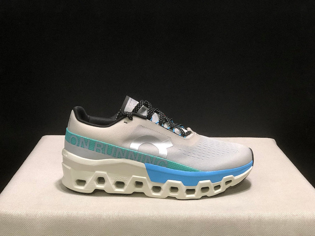 On Cloudmonster 2 Running Shoes in White and Blue