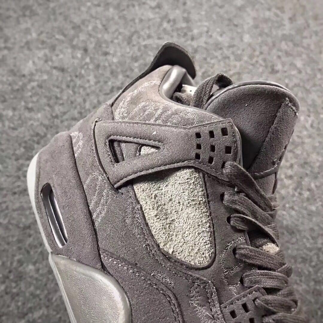 Jordan 4 KAWS Sample High-Top Sneakers in Grey