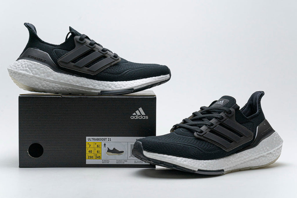 adidas UltraBoost 21 Running Shoes Black White FY0306