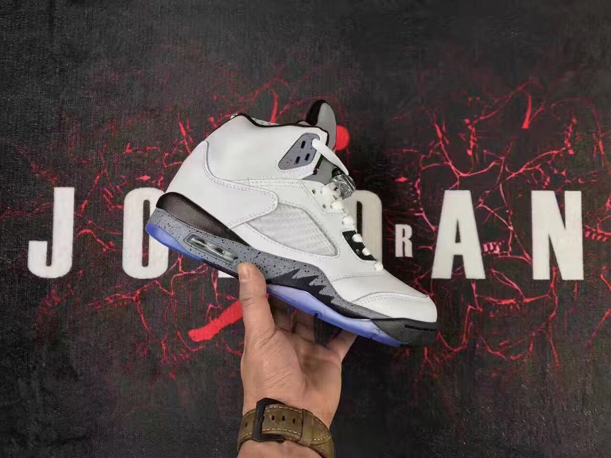 Jordan Air Jordan 5 White Cement High-Top Sneakers