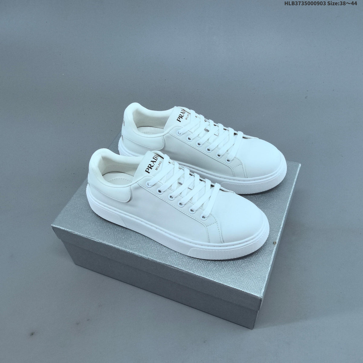 Prada Cloudbust Thunder Low-Top Sneakers, White and Black