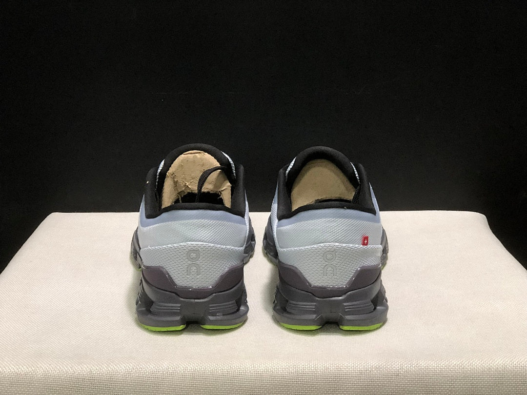 On Cloud X 4 Sneakers in Gray and Lime