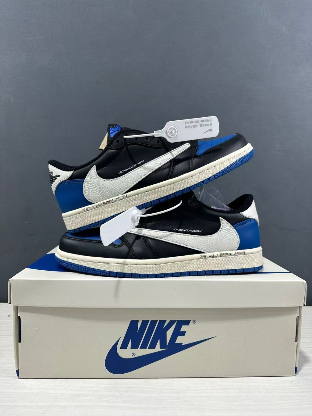 Jordan Air Jordan 1 Low Travis Scott Fragment Black Blue Sneakers