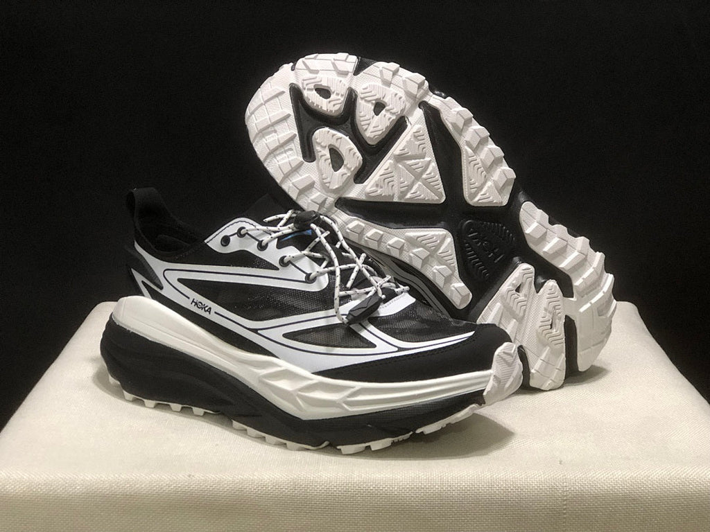 HOKA Stinson One 7 Black and White Trail Sneakers
