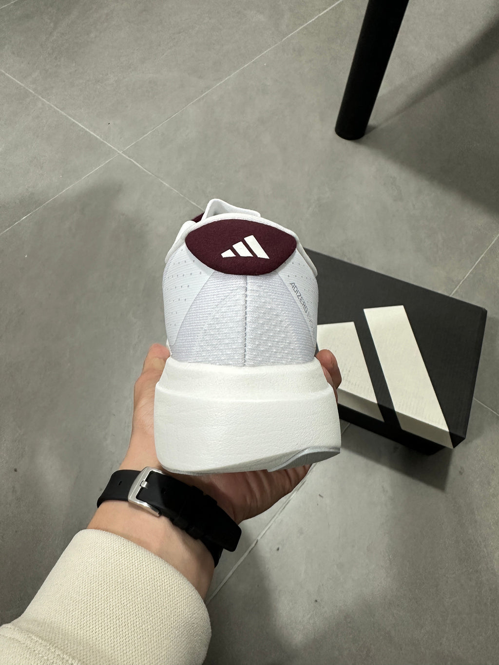 Adidas Lightstrike Pro Running Shoes White Burgundy JQ4566